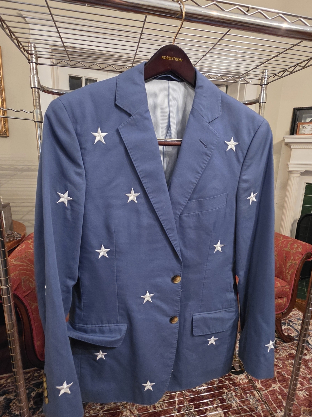Vineyard Vines Blue Blazer with White Star Embroidery